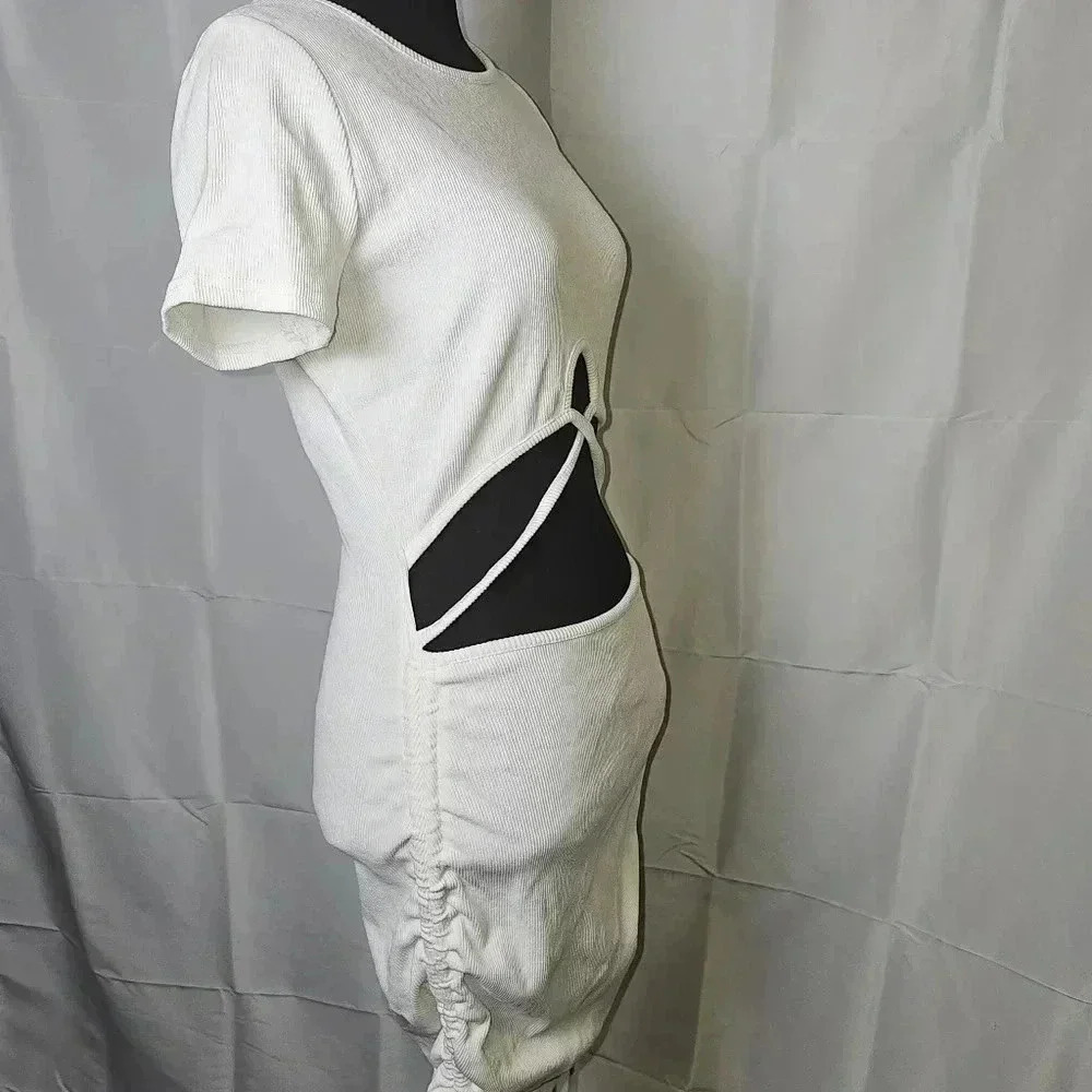 American Threads Rib Cut White Dress SZ M - Picture 4 of 12
